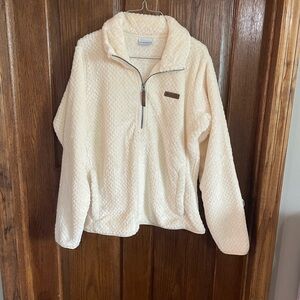 Columbia Cream Quarter-Zip Fleece Pullover
